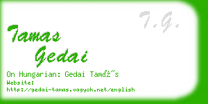 tamas gedai business card